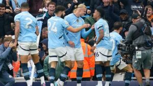 Manchester City vs Arsenal: Haaland nets 100th goal before Calafiori