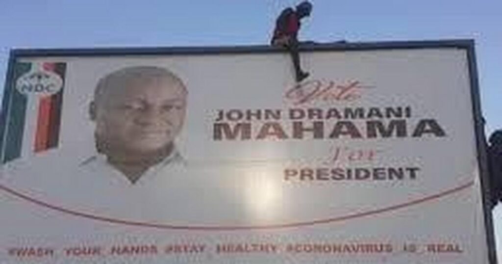 Video: Effutu MCE allegedly orders removal of Mahama's billboard